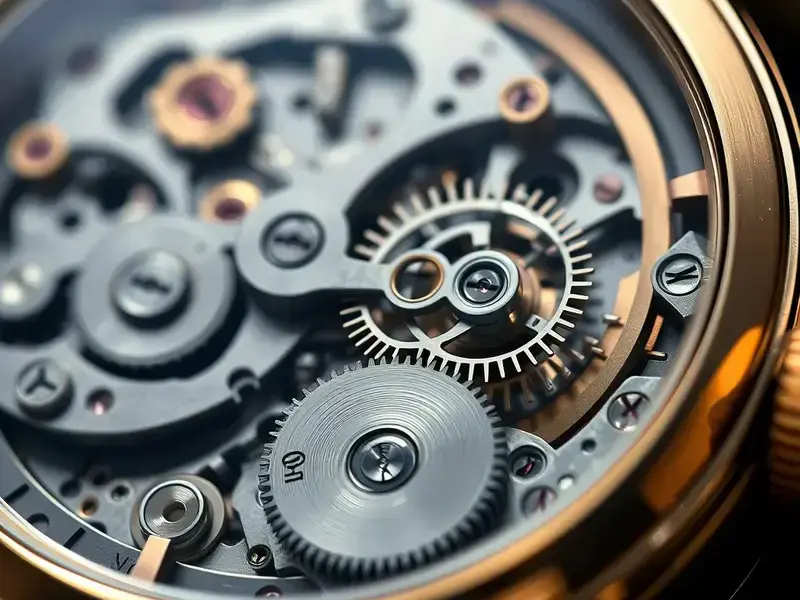 Close-up of watch mechanism